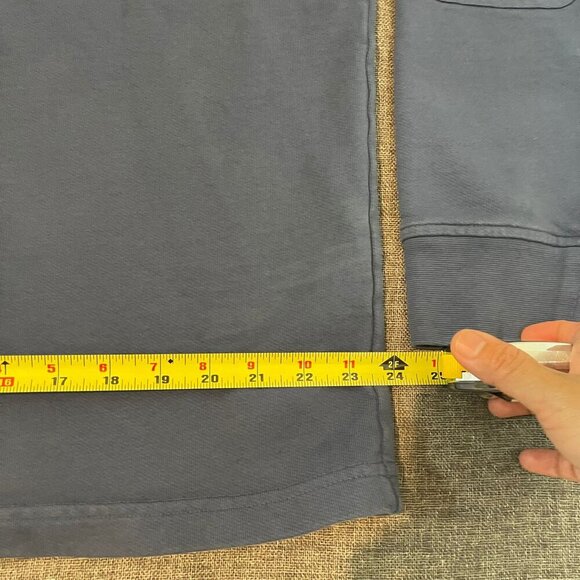 UNTUCKit Sweater Men Xlarge Blue Solid 1/4 Zip Pullover Elbow Pads Logo Preppy - Picture 6 of 11